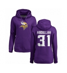 NFL Women's Nike Minnesota Vikings #31 Ameer Abdullah Purple Name & Number Logo Pullover Hoodie
