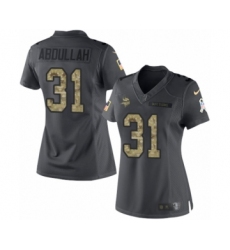 Women's Nike Minnesota Vikings #31 Ameer Abdullah Limited Black 2016 Salute to Service NFL Jersey