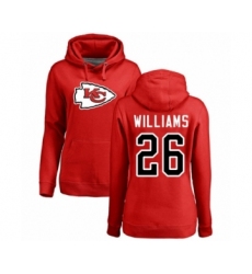 NFL Women's Nike Kansas City Chiefs #26 Damien Williams Red Name & Number Logo Pullover Hoodie