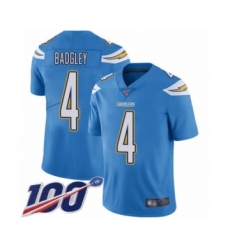 Men's Los Angeles Chargers #4 Michael Badgley Electric Blue Alternate Vapor Untouchable Limited Player 100th Season Football Jersey