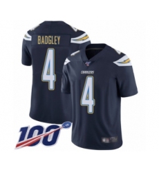 Men's Los Angeles Chargers #4 Michael Badgley Navy Blue Team Color Vapor Untouchable Limited Player 100th Season Football Jersey