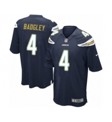 Men's Nike Los Angeles Chargers #4 Michael Badgley Game Navy Blue Team Color NFL Jersey