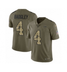 Men's Nike Los Angeles Chargers #4 Michael Badgley Limited Olive Camo 2017 Salute to Service NFL Jersey
