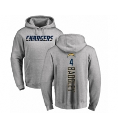 NFL Nike Los Angeles Chargers #4 Michael Badgley Ash Backer Pullover Hoodie