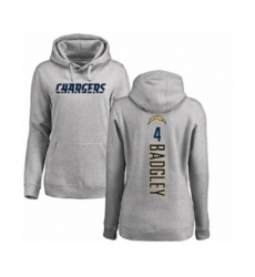 NFL Women's Nike Los Angeles Chargers #4 Michael Badgley Ash Backer Pullover Hoodie