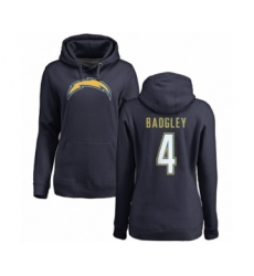NFL Women's Nike Los Angeles Chargers #4 Michael Badgley Navy Blue Name & Number Logo Pullover Hoodie