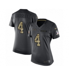 Women's Nike Los Angeles Chargers #4 Michael Badgley Limited Black 2016 Salute to Service NFL Jersey