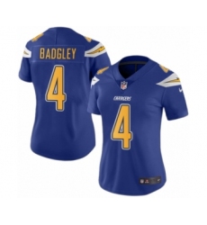 Women's Nike Los Angeles Chargers #4 Michael Badgley Limited Electric Blue Rush Vapor Untouchable NFL Jersey