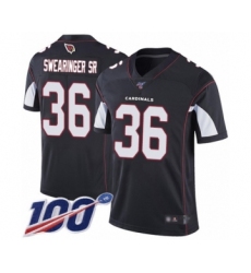 Men's Arizona Cardinals #36 D.J. Swearinger SR Black Alternate Vapor Untouchable Limited Player 100th Season Football Jersey