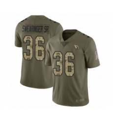 Men's Arizona Cardinals #36 D.J. Swearinger SR Limited Olive Camo 2017 Salute to Service Football Jersey