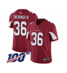 Men's Arizona Cardinals #36 D.J. Swearinger SR Red Team Color Vapor Untouchable Limited Player 100th Season Football Jersey