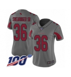 Women's Arizona Cardinals #36 D.J. Swearinger SR Limited Silver Inverted Legend 100th Season Football Jersey