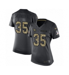 Women's Nike Arizona Cardinals #35 D.J. Swearinger SR Limited Black 2016 Salute to Service NFL Jersey
