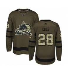 Youth Adidas Colorado Avalanche #28 Ian Cole Premier Green Salute to Service NHL Jersey