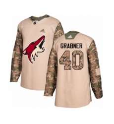 Men's Adidas Arizona Coyotes #40 Michael Grabner Authentic Camo Veterans Day Practice NHL Jersey