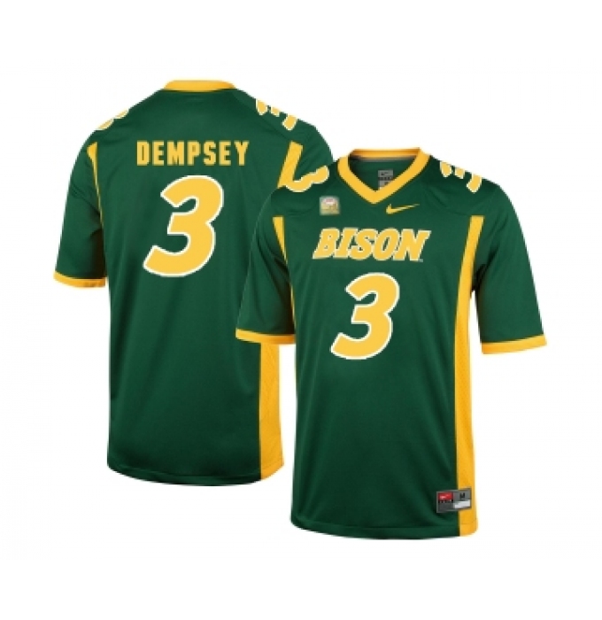 North Dakota State Bison 3 Tre Dempsey Green College Football Jersey