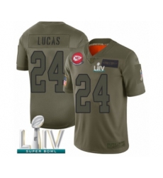 Men's Kansas City Chiefs #24 Jordan Lucas Limited Olive 2019 Salute to Service Super Bowl LIV Bound Football Jersey