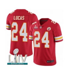 Youth Kansas City Chiefs #24 Jordan Lucas Red Team Color Vapor Untouchable Limited Player Super Bowl LIV Bound Football Jersey