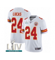 Youth Kansas City Chiefs #24 Jordan Lucas White Vapor Untouchable Limited Player Super Bowl LIV Bound Football Jersey