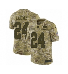Youth Nike Kansas City Chiefs #24 Jordan Lucas Limited Camo 2018 Salute to Service NFL Jersey