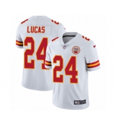 Youth Nike Kansas City Chiefs #24 Jordan Lucas White Vapor Untouchable Limited Player NFL Jersey