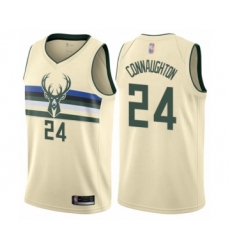 Women's Milwaukee Bucks #24 Pat Connaughton Swingman Cream Basketball Jersey - City Edition