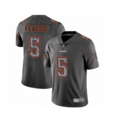 Men's Denver Broncos #5 Joe Flacco Gray Static Fashion Limited Football Jersey