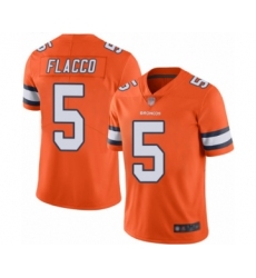 Men's Denver Broncos #5 Joe Flacco Limited Orange Rush Vapor Untouchable Football Jersey