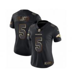Women's Denver Broncos #5 Joe Flacco Black Gold Vapor Untouchable Limited Football Jersey