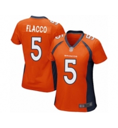 Women's Denver Broncos #5 Joe Flacco Game Orange Team Color Football Jersey