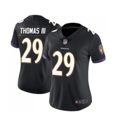 Women's Baltimore Ravens #29 Earl Thomas III Black Alternate Vapor Untouchable Limited Player Football Jersey