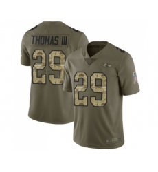 Youth Baltimore Ravens #29 Earl Thomas III Limited Olive Camo Salute to Service Football Jersey