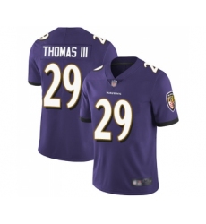 Youth Baltimore Ravens #29 Earl Thomas III Purple Team Color Vapor Untouchable Limited Player Football Jersey