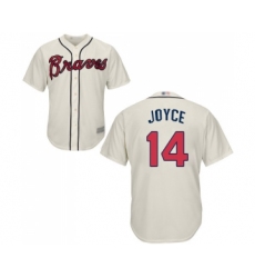 Men's Atlanta Braves #14 Matt Joyce Replica Cream Alternate 2 Cool Base Baseball Jersey