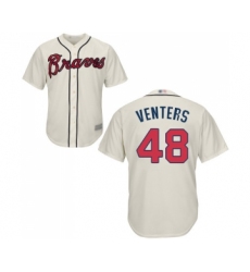 Men's Atlanta Braves #48 Jonny Venters Replica Cream Alternate 2 Cool Base Baseball Jersey