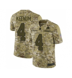 Men's Washington Redskins #4 Case Keenum Limited Camo 2018 Salute to Service Football Jersey