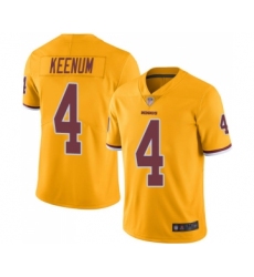 Men's Washington Redskins #4 Case Keenum Limited Gold Rush Vapor Untouchable Football Jersey