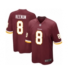 Men's Washington Redskins #8 Case Keenum Game Burgundy Red Team Color Football Jersey