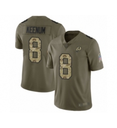 Men's Washington Redskins #8 Case Keenum Limited Olive Camo 2017 Salute to Service Football Jersey