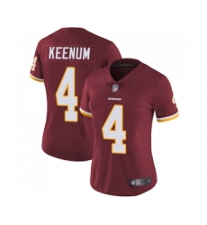 Women's Washington Redskins #4 Case Keenum Burgundy Red Team Color Vapor Untouchable Limited Player Football Jerseys
