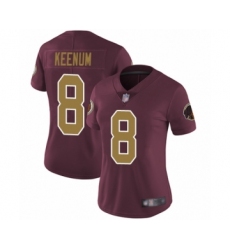 Women's Washington Redskins #8 Case Keenum Burgundy Red Gold Number Alternate 80TH Anniversary Vapor Untouchable Limited Player Football Jersey