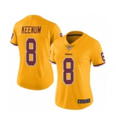 Women's Washington Redskins #8 Case Keenum Limited Gold Rush Vapor Untouchable Football Jersey