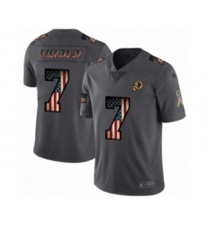 Men's Washington Redskins #7 Dwayne Haskins Carbon Black Retro Flag Limited Player Football Jersey