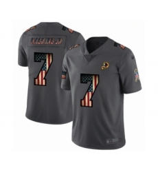 Men's Washington Redskins #7 Dwayne Haskins Limited Black USA Flag 2019 Salute To Service Football Jersey