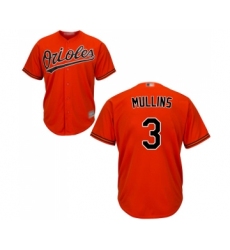 Youth Baltimore Orioles #3 Cedric Mullins Replica Orange Alternate Cool Base Baseball Jersey