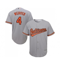 Men's Baltimore Orioles #4 Earl Weaver Replica Grey Road Cool Base Baseball Jersey