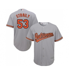 Youth Baltimore Orioles #53 Dan Straily Replica Grey Road Cool Base Baseball Jersey
