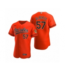 Men's Baltimore Orioles #57 Hanser Alberto Nike Orange Authentic 2020 Alternate Jersey