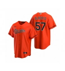 Youth Baltimore Orioles #57 Hanser Alberto Nike Orange 2020 Replica Alternate Jersey