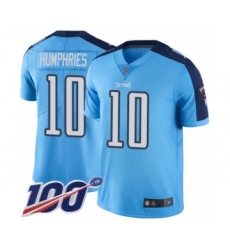 Men's Tennessee Titans #10 Adam Humphries Limited Light Blue Rush Vapor Untouchable 100th Season Football Jersey